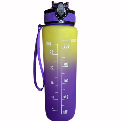 Silicone Water Bottle with Motivational Time Marker