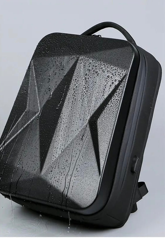 Hard Shell Waterproof Laptop Backpack with USB Charging Port - 3D Design
