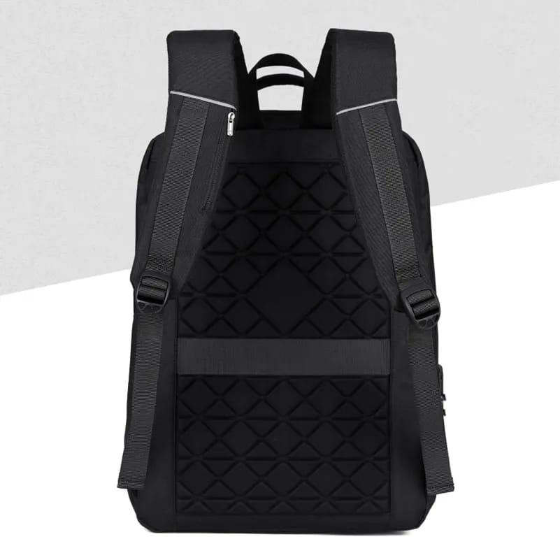 Hard Shell Waterproof Laptop Backpack with USB Charging Port and Number Lock - Diamond Design