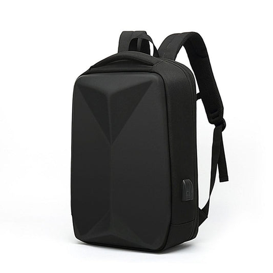 Hard Shell Waterproof Laptop Backpack with USB Charging Port and Number Lock - Minimalist Design