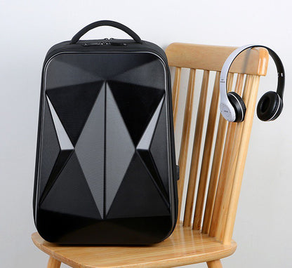 Hard Shell Waterproof Laptop Backpack with USB Charging Port - 3D Design